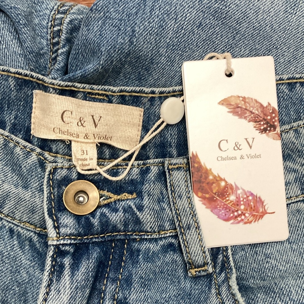 CHELSEA & VIOLET HIGH RISE ,WIDE LEG RAW HEM ,SKATER JEANS GRP 073 V5175C00 - Picture 10 of 11